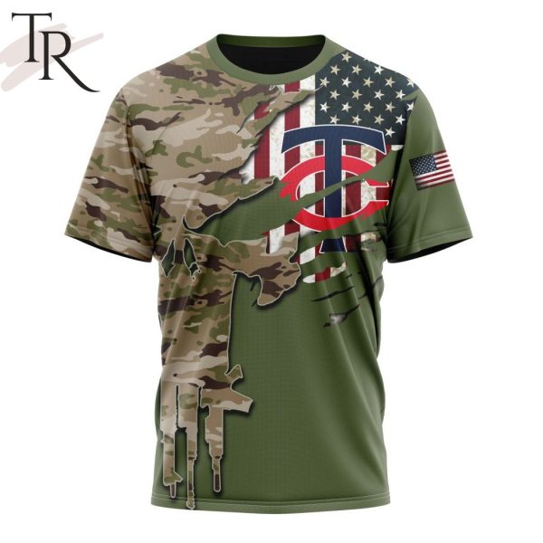 MLB Minnesota Twins Special Camo Design For Veterans Day Hoodie