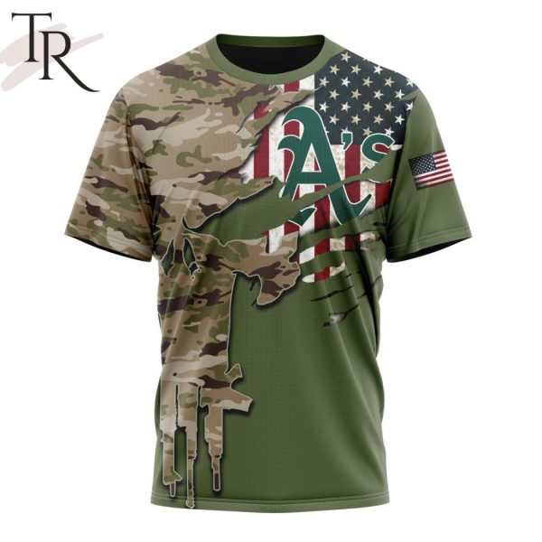 MLB Oakland Athletics Special Camo Design For Veterans Day Hoodie