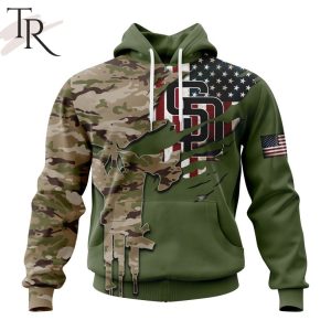 MLB San Diego Padres Special Camo Design For Veterans Day Hoodie