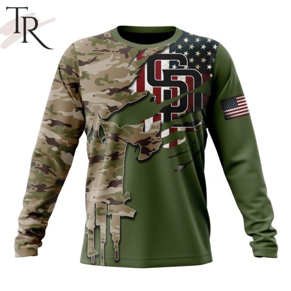 MLB San Diego Padres Special Camo Design For Veterans Day Hoodie