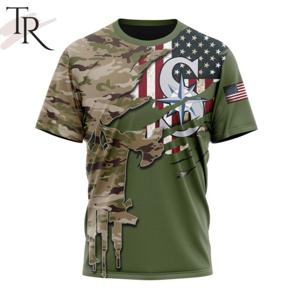 MLB Seattle Mariners Special Camo Design For Veterans Day Hoodie