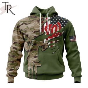 MLB Washington Nationals Special Camo Design For Veterans Day Hoodie
