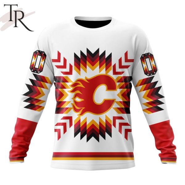 Personalized NHL Calgary Flames Special Design With Native Pattern Hoodie