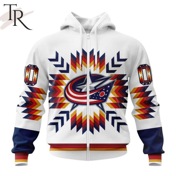 Personalized NHL Columbus Blue Jackets Special Design With Native Pattern Hoodie