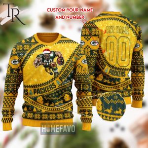 NFL Green Bay Packers Mascot Woolen Christmas Full Print Sweater
