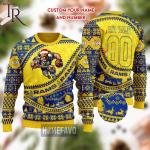 NFL Los Angeles Rams Mascot Woolen Christmas Full Print Sweater