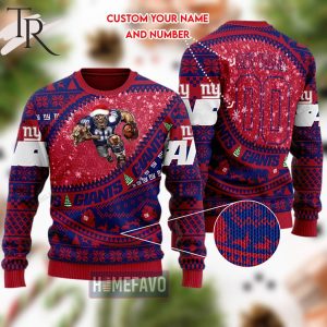 NFL New York Giants Mascot Woolen Christmas Full Print Sweater