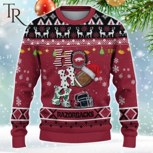 NCAA Arkansas Razorbacks HO HO HO Ugly Christmas Sweater