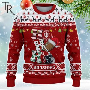 NCAA Indiana Hoosiers HO HO HO Ugly Christmas Sweater