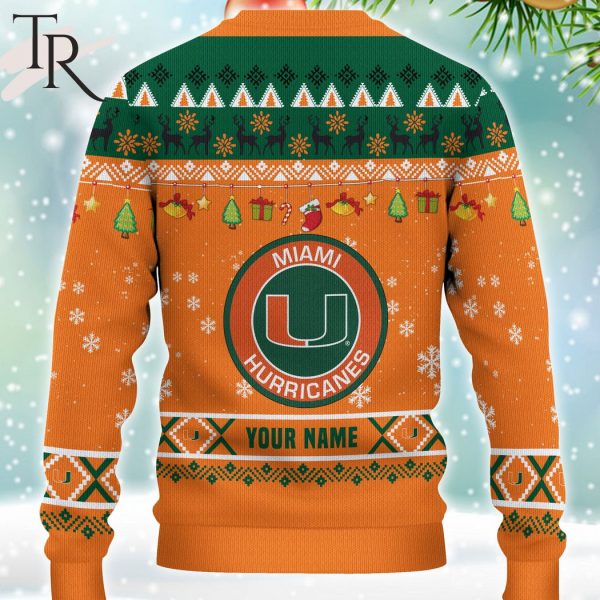 NCAA Miami Hurricanes HO HO HO Ugly Christmas Sweater