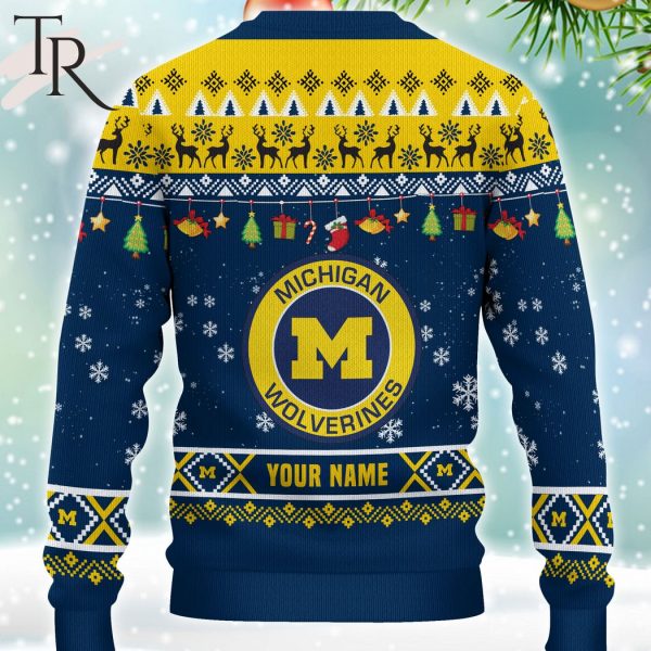 NCAA Michigan Wolverines HO HO HO Ugly Christmas Sweater