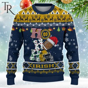 NCAA Notre Dame Fighting Irish HO HO HO Ugly Christmas Sweater