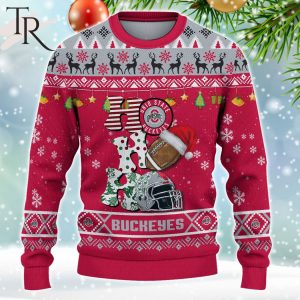 NCAA Ohio State Buckeyes HO HO HO Ugly Christmas Sweater