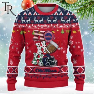 NCAA Ole Miss Rebels HO HO HO Ugly Christmas Sweater