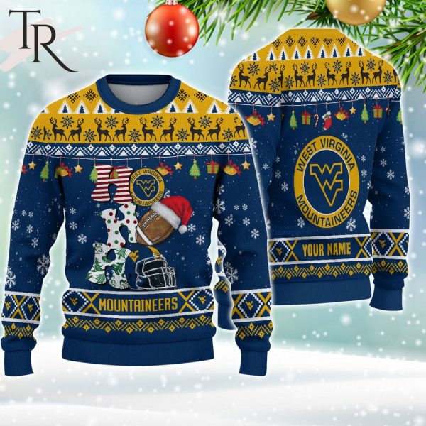 NCAA West Virginia Mountaineers HO HO HO Ugly Christmas Sweater