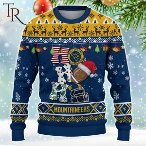 NCAA West Virginia Mountaineers HO HO HO Ugly Christmas Sweater