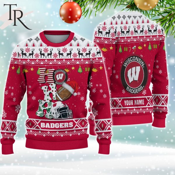 NCAA Wisconsin Badgers HO HO HO Ugly Christmas Sweater