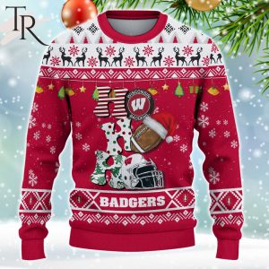 NCAA Wisconsin Badgers HO HO HO Ugly Christmas Sweater