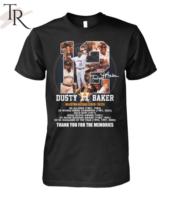 Dusty Baker Houston Astros 2020 – 2023 Thank You For The Memories T-Shirt