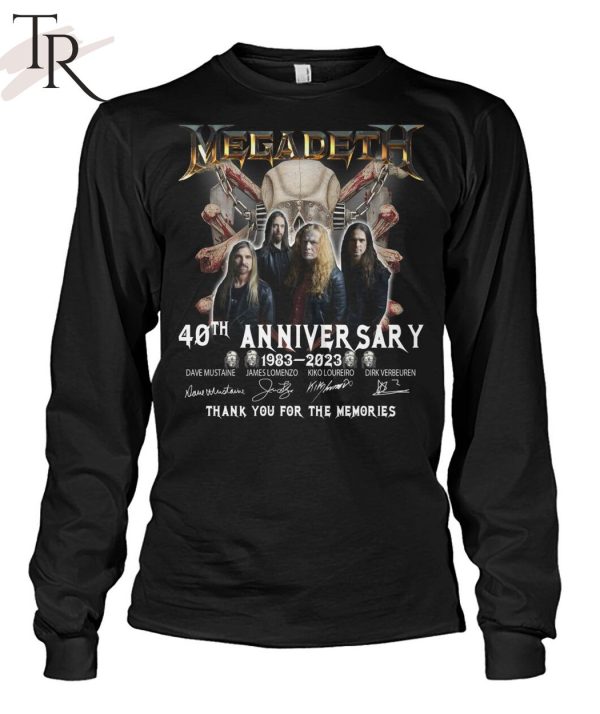 Megadeth 40th Anniversary 1983 – 2023 Signature Thank You For The Memories T-Shirt