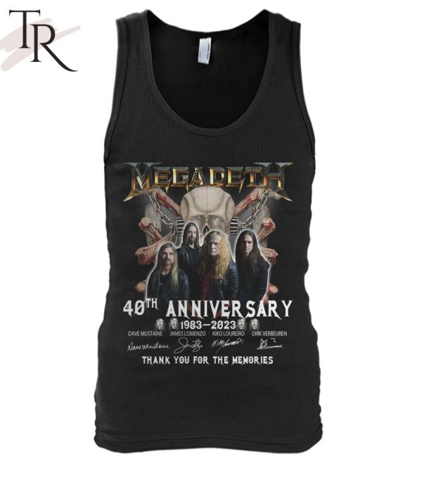 Megadeth 40th Anniversary 1983 – 2023 Signature Thank You For The Memories T-Shirt