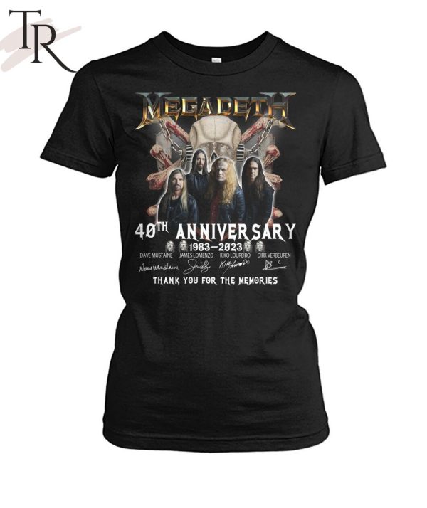 Megadeth 40th Anniversary 1983 – 2023 Signature Thank You For The Memories T-Shirt