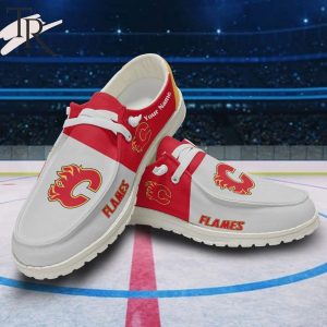 Personalized NHL Calgary Flames Hey Dude Shoes