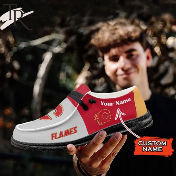 Personalized NHL Calgary Flames Hey Dude Shoes