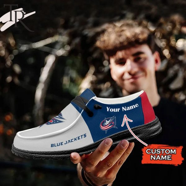 Personalized NHL Columbus Blue Jackets Hey Dude Shoes