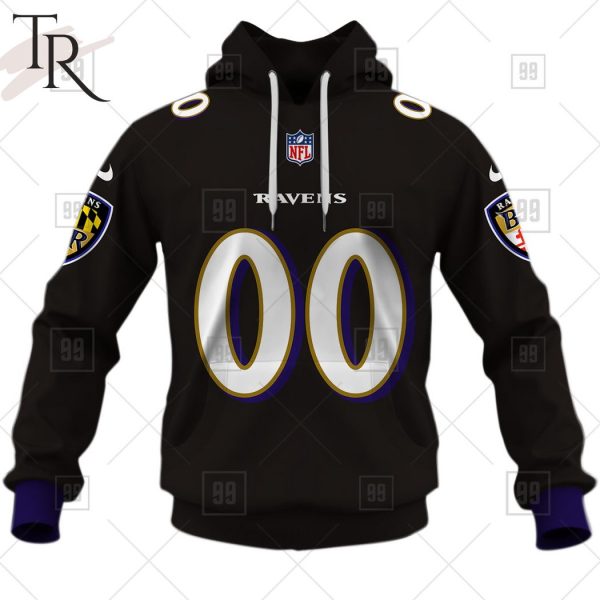 Personalized NFL Baltimore Ravens Alternate Jersey Hoodie 2223