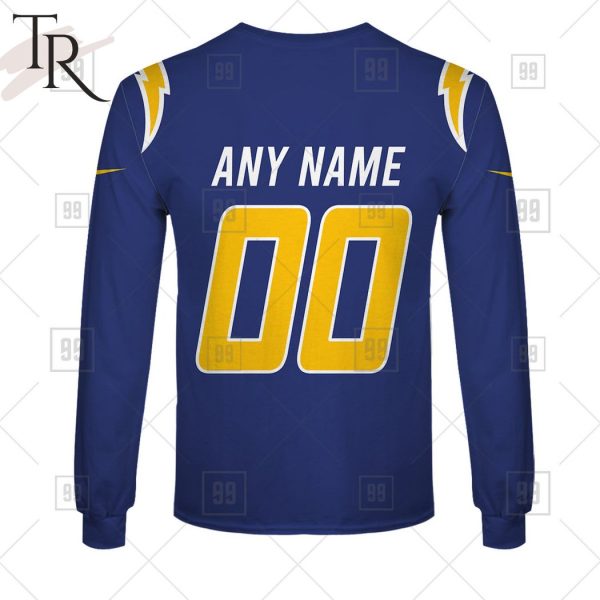 Personalized NFL Los Angeles Chargers Alternate Jersey Hoodie 2223
