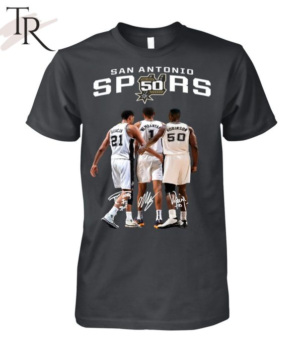 San Antonio Spurs Duncan And Wembanyama And Robinson Signature T-Shirt