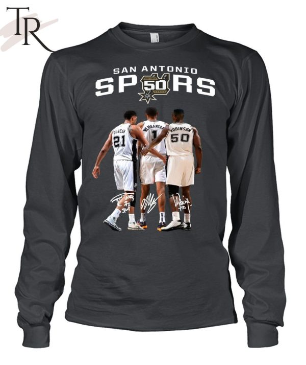 San Antonio Spurs Duncan And Wembanyama And Robinson Signature T-Shirt