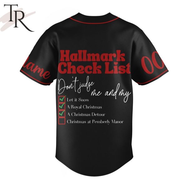 This Is My Hallmark Christmas Movie Watching Shirt Hallmark Check List Custom Baseball Jersey