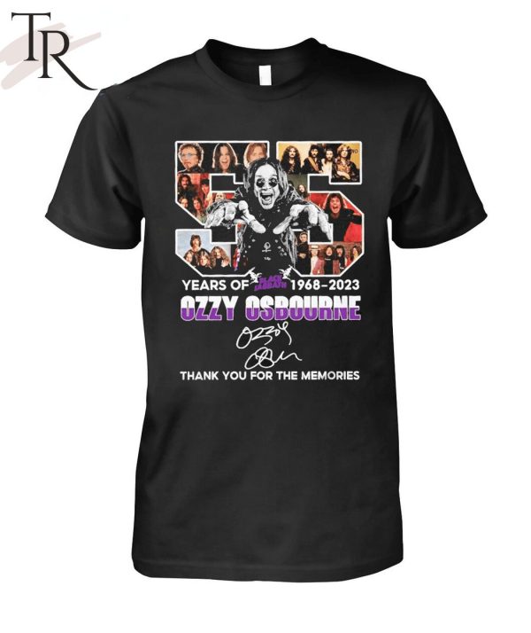 55 years of Black Sabbath 1968 – 2023 Ozzy Osbourne Thank You For The Memories T-Shirt