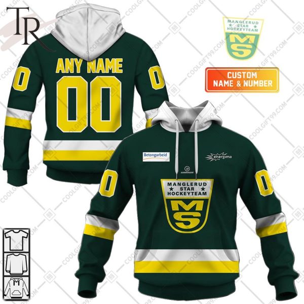 Personalized Manglerud Star Ishockey 2324 Home Jersey Style Hoodie