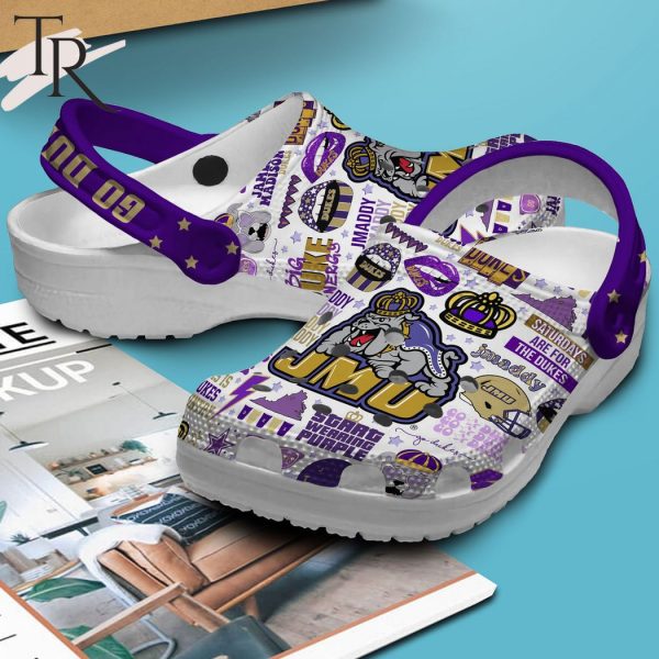 Go Dukes JMU Jmaddy Start Wearing Purple Clogs