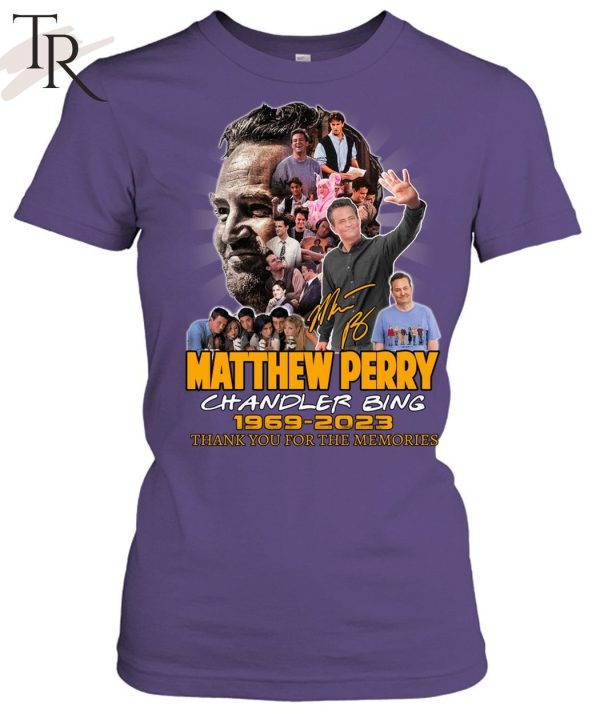 Matthew Perry Chandler Bing 1969 – 2023 Thank You For The Memories Purple T-Shirt