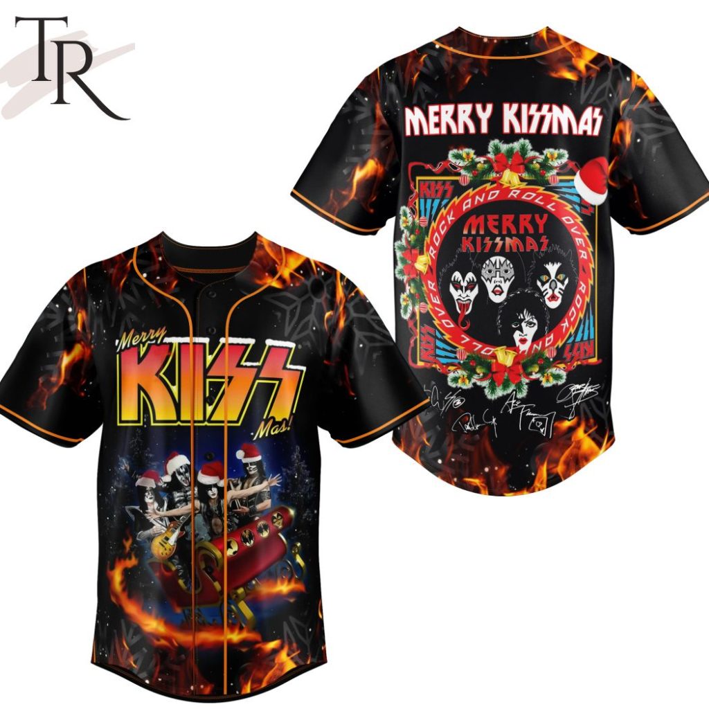 Merry Kissmas Rock And Roll Over Kiss Band Baseball Jersey Torunstyle