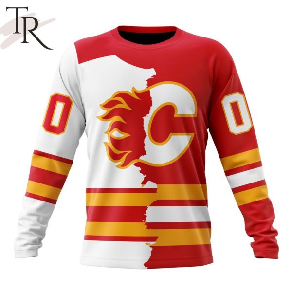 NHL Calgary Flames Personalize 2023 Home Mix Away Hoodie