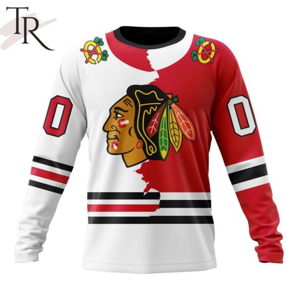 NHL Chicago Blackhawks Personalize 2023 Home Mix Away Hoodie