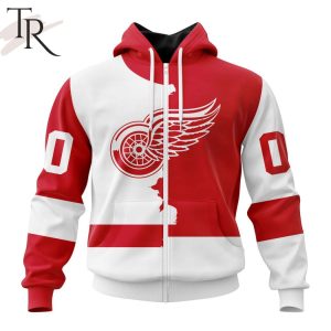 NHL Detroit Red Wings Personalize 2023 Home Mix Away Hoodie