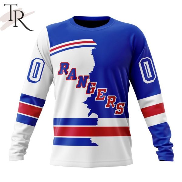 NHL New York Rangers Personalize 2023 Home Mix Away Hoodie