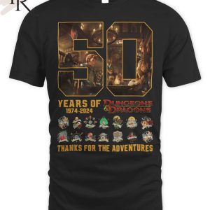 50 Years Of 1974 – 2024 Dungeons & Dragons Thank You For The Memories T-Shirt