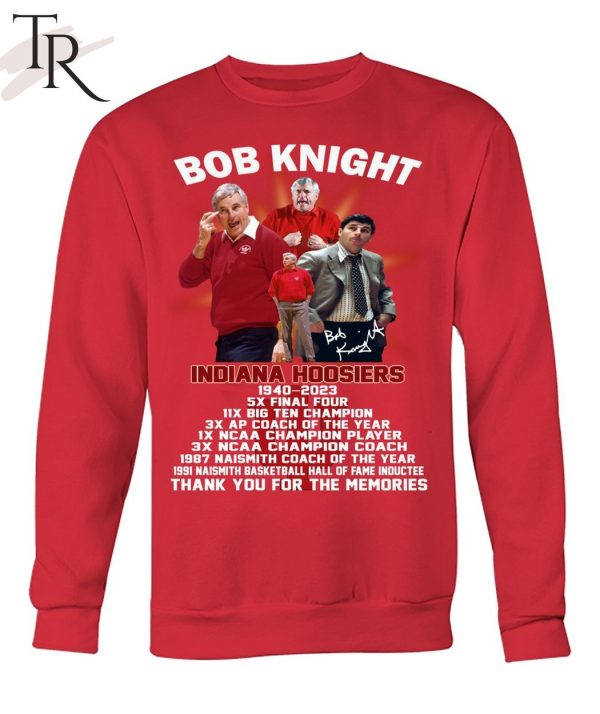 Bob Knight Indiana Hoosiers 1940 – 2023 Thank You For The Memories T-Shirt