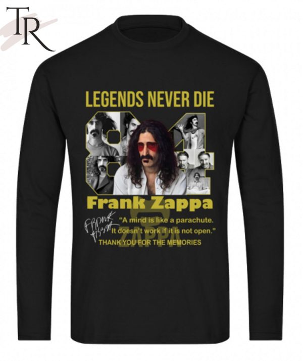 Legends Never Die Frank Zappa Thank You For The Memories T-Shirt