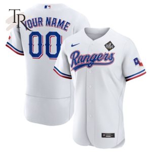 Texas Rangers Jersey World Series Champions 2023 Customized White City Connect Flex Base
