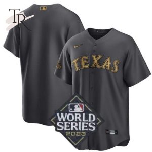 Texas Rangers World Series Champions 2023 Blank Charcoal All-Star Cool Base Stitched Baseball Jersey