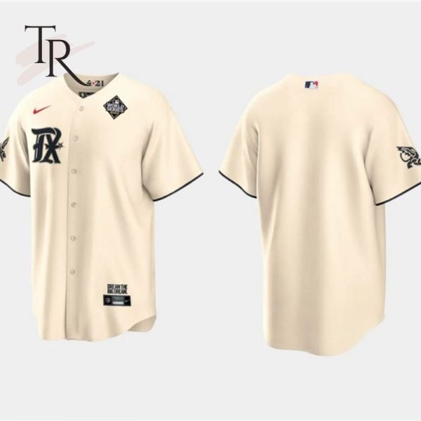 Texas Rangers World Series Champions 2023 Blank Cream City Connect Stitched Baseball Jersey