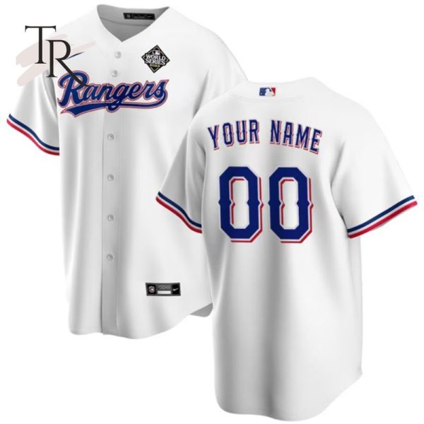 Texas Rangers World Series Champions 2023 Customized White World Series Cool Base Stitched Jersey